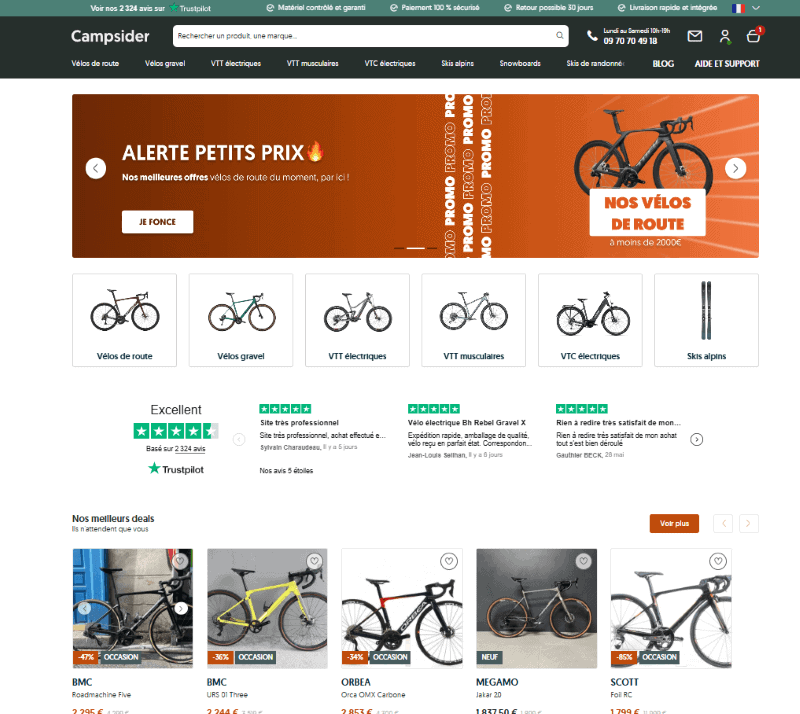 Campsider homepage