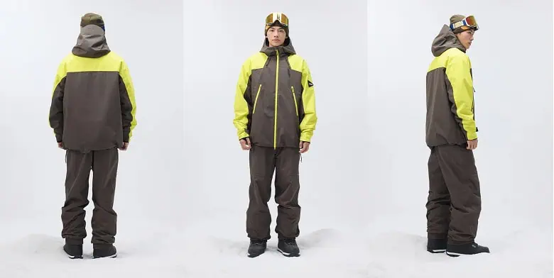 Vue de la Capelin Crew Drift de tous les côtés, couleur jaune fluo