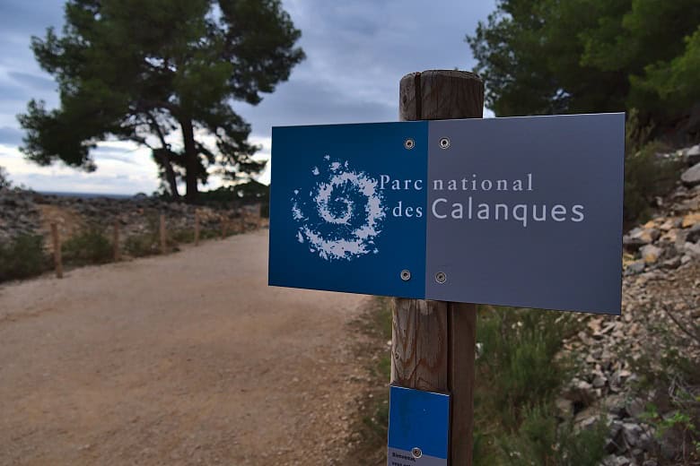 panneau du parc national des calanques